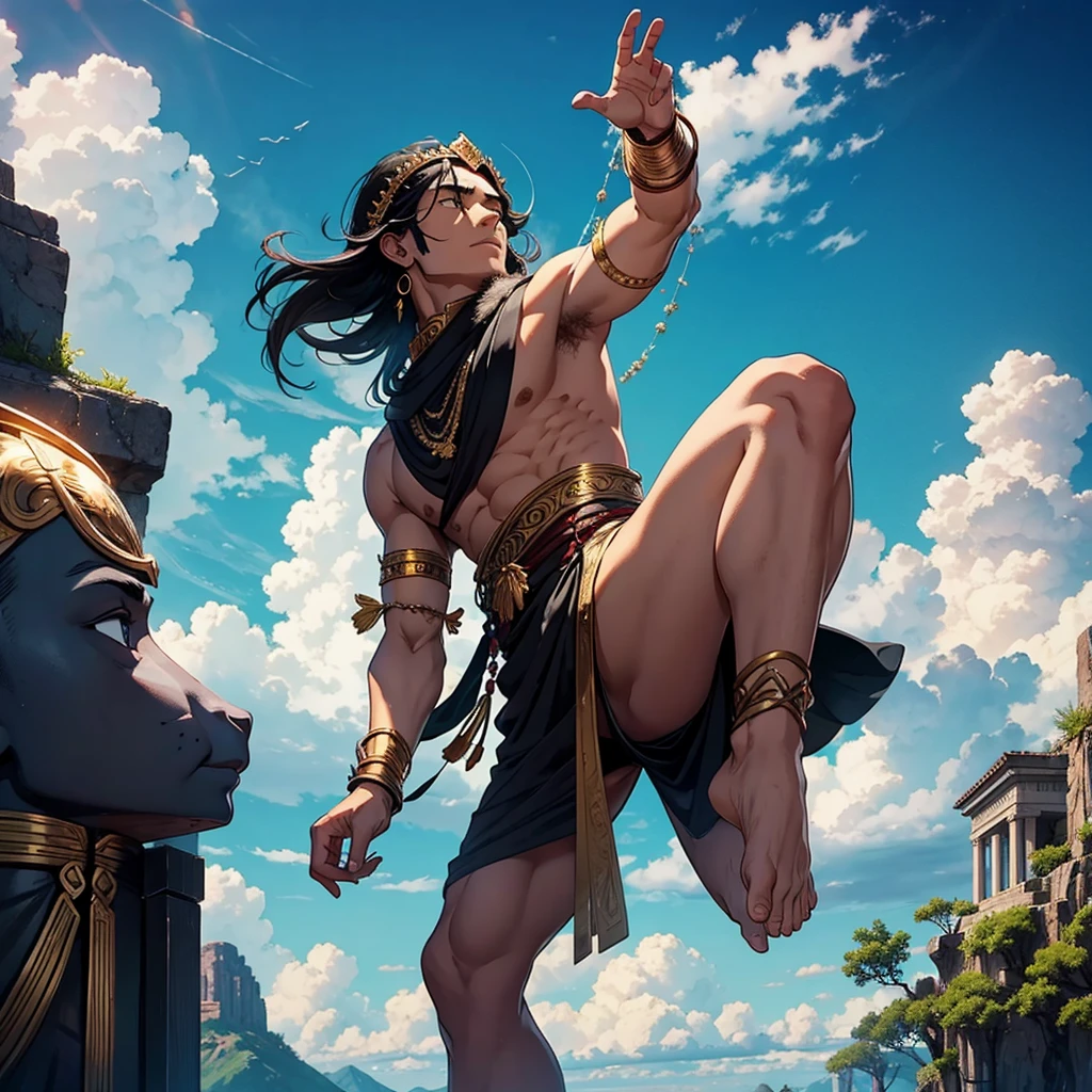 Gods of various ethnicities, in perspective that points to the sky 