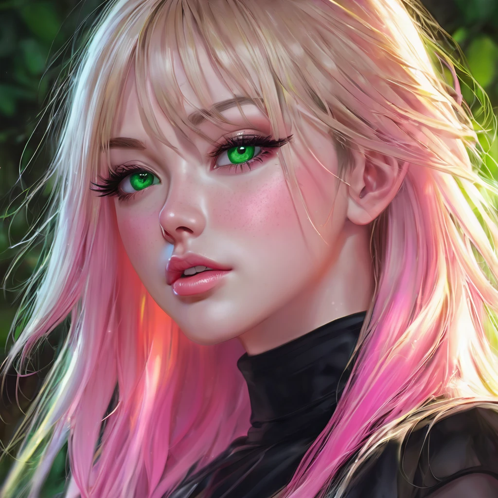 Oral rape of the woman blonde hair green eyes and pink batm and a black top, realistic art style, RossDraws portrait, Artgerm portrait, Anime realistic artstyle, 4K realistic digital art, 4K realistic digital art, 8K Artgerm Bokeh, DeviantArt Artstation CGScosiety, ArtGerm extremely detailed, made with anime painter studio, RossDraw digital painting, (cum on face:1.3), (cum on black top: 1.3)