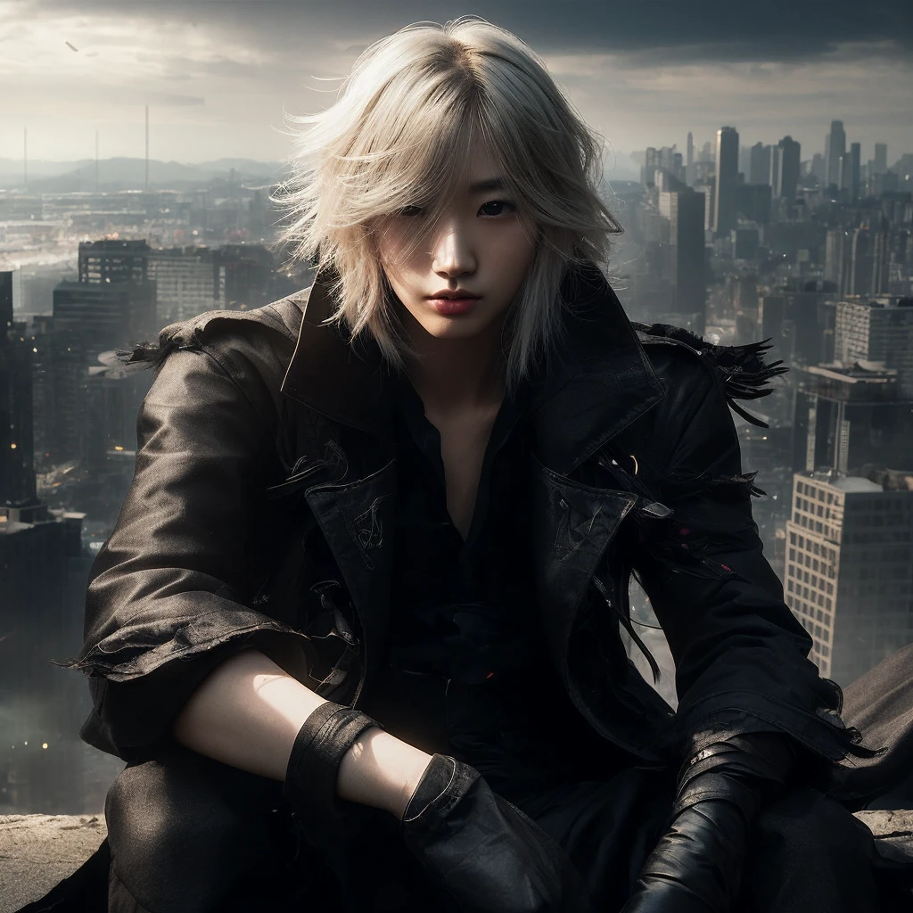 (Cinematic Aesthetic:1.4) Photo of a beautiful korean fashion model bokeh city night