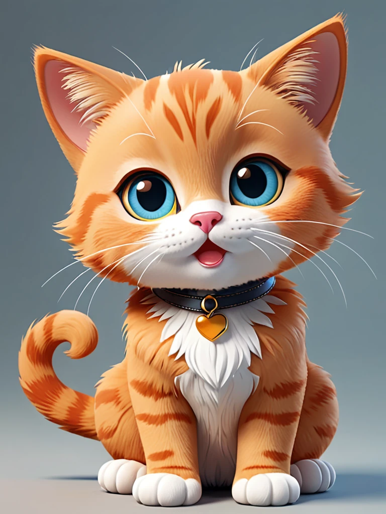 3d a cartoon cat, cute