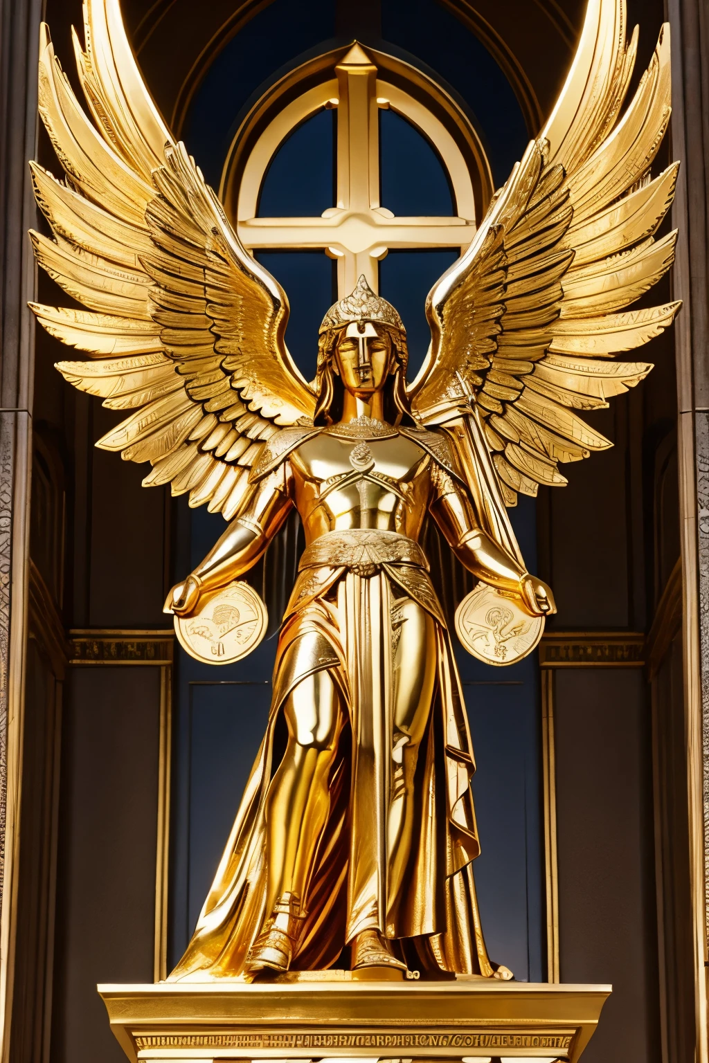 Saint Michael the Archangel, religious art, Saint Raphael the Archangel, God as Jesus next to them, Saint Gabriel the Archangel, masterpiece