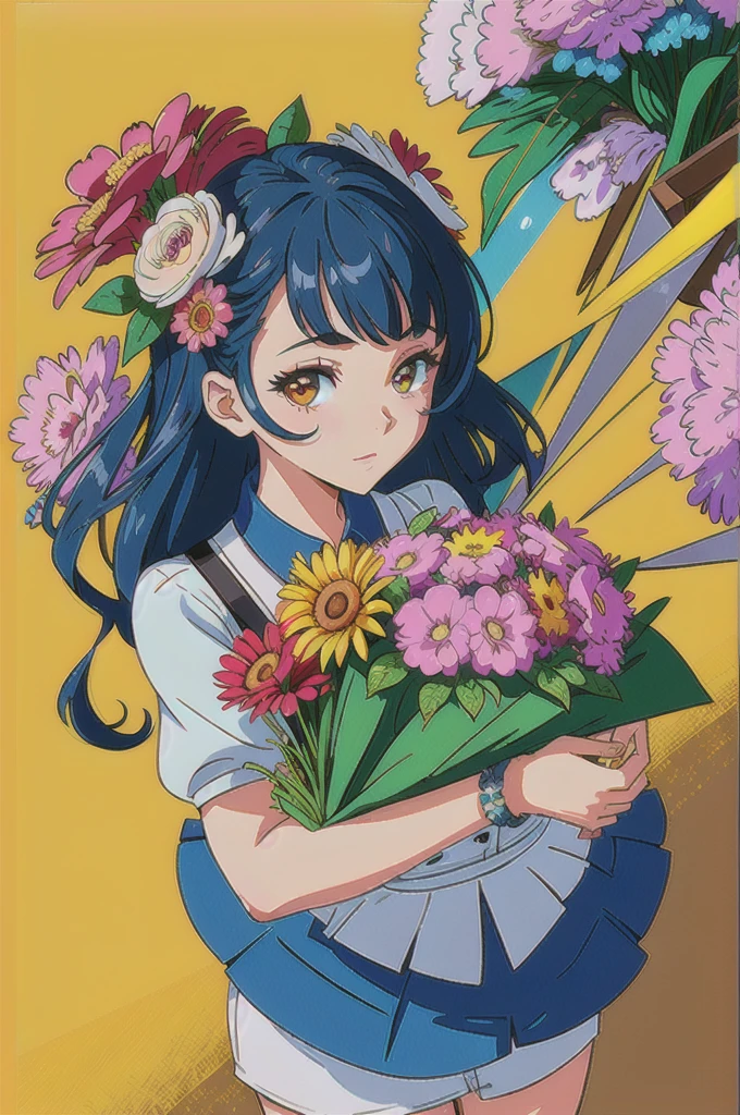 (ultra-Detailed Background, Detailed Background), Absurd, High resolution, Super detailed, Very detailed, One girl, (bouquet:1.3), (Tangled:1.2), (Geometric:1.2),(colorful),