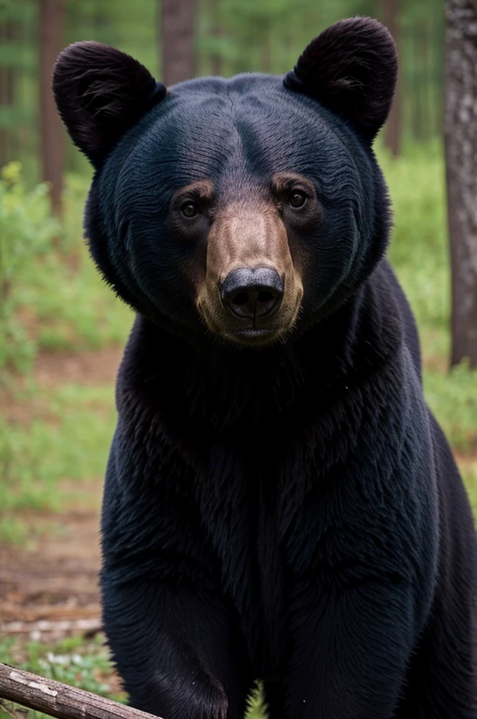 A picture of a black bear without hair