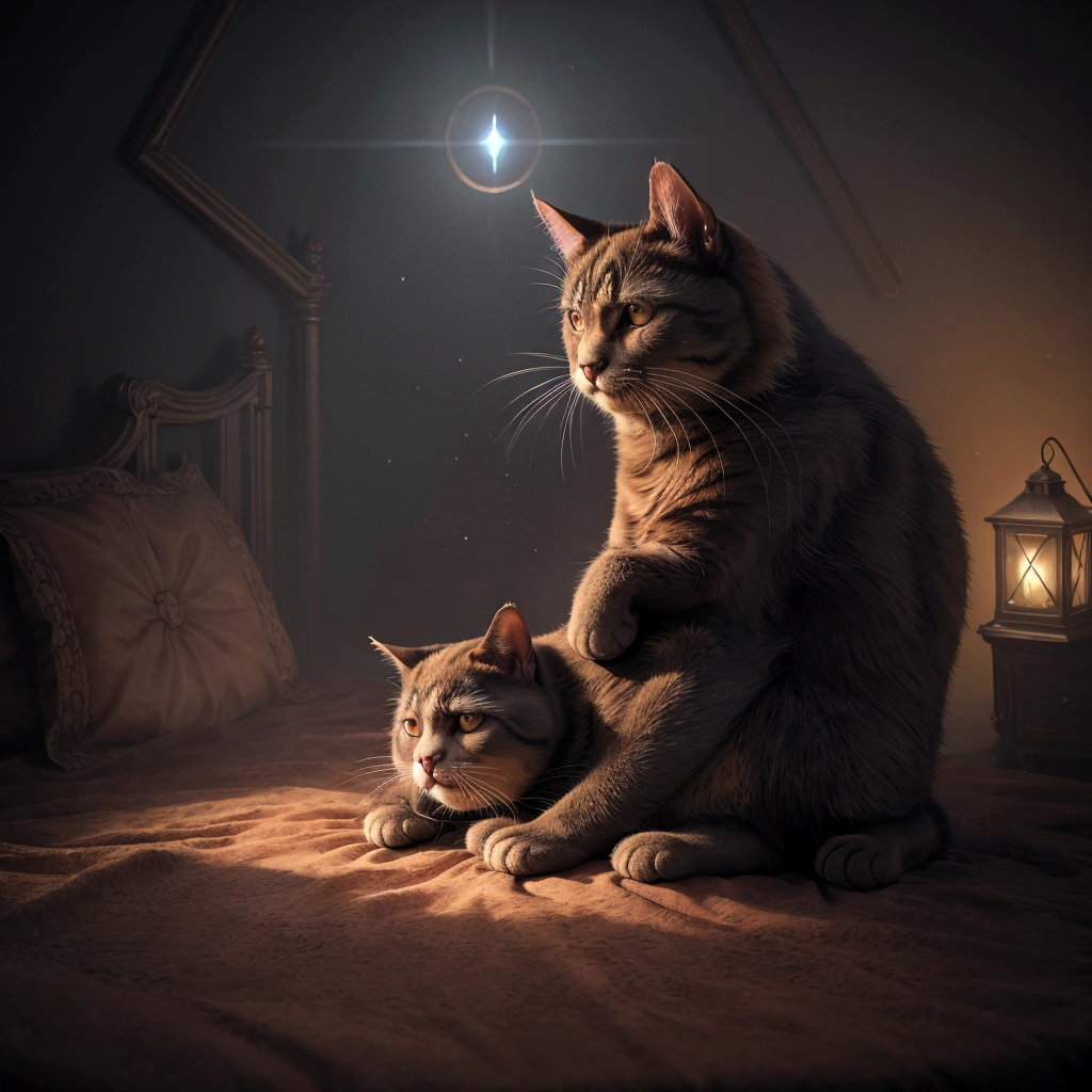 smalling woman hugging cat in heaven, deep color, realistic, wide screen, intricate detail, splash screen, complementary colors, realistic concept art, Unreal Engine 5 volumetric lighting", dynamic lighting hyperdetailed