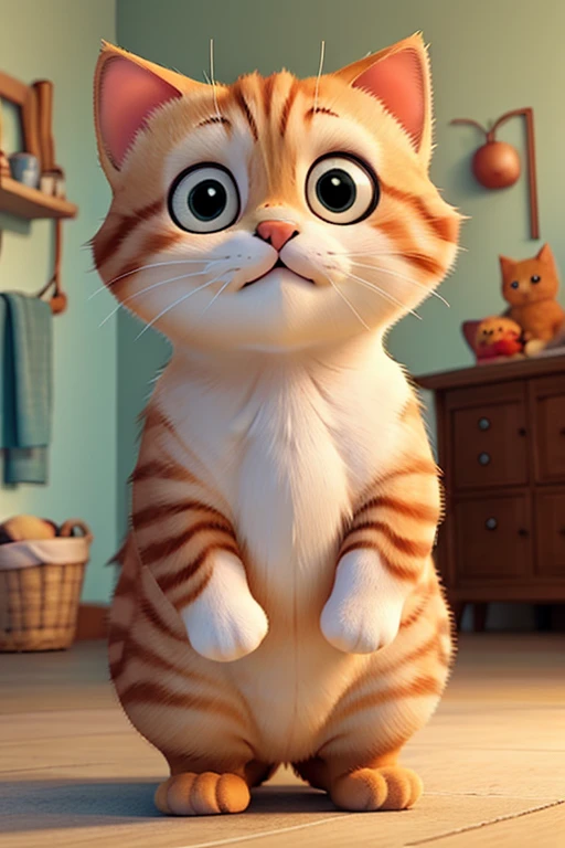 Cute chubby orange tabby cat.