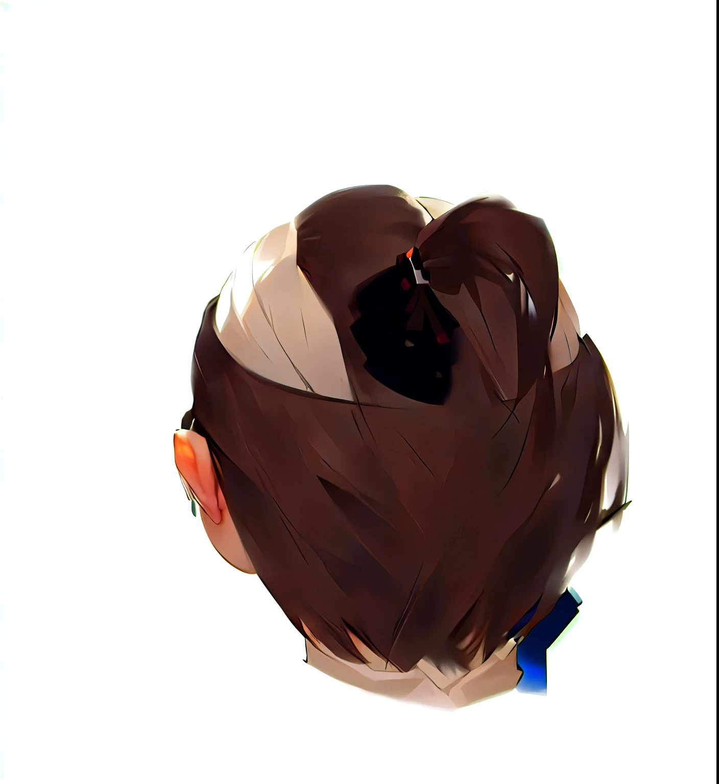 ,,Realistic,Carefully portrayed,Clear structure,armor,Back,Japanese Samurai,head,Back of the head,Wearing braids
