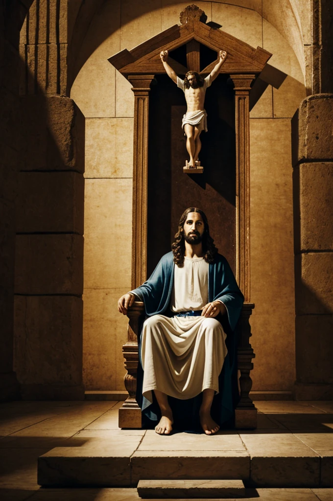 Jesus on his throne in heaven