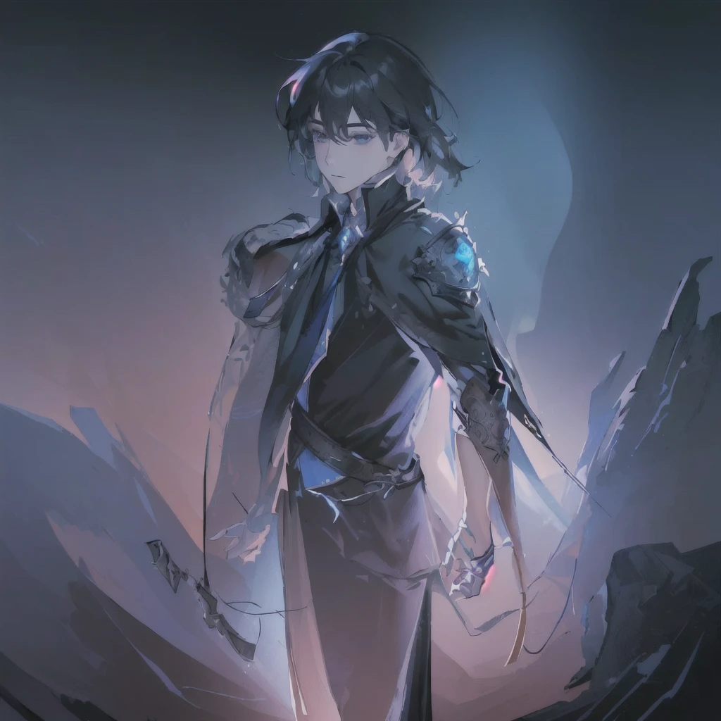masterpiece, best quality, (extremely detailed CG unity 8k wallpaper), (best quality), (best illustration), (best shadow), absurdres, beautiful detailed, art by PeterMohrBacher, sketch, Line Art, a boy with cape, Mage, Fantasy world