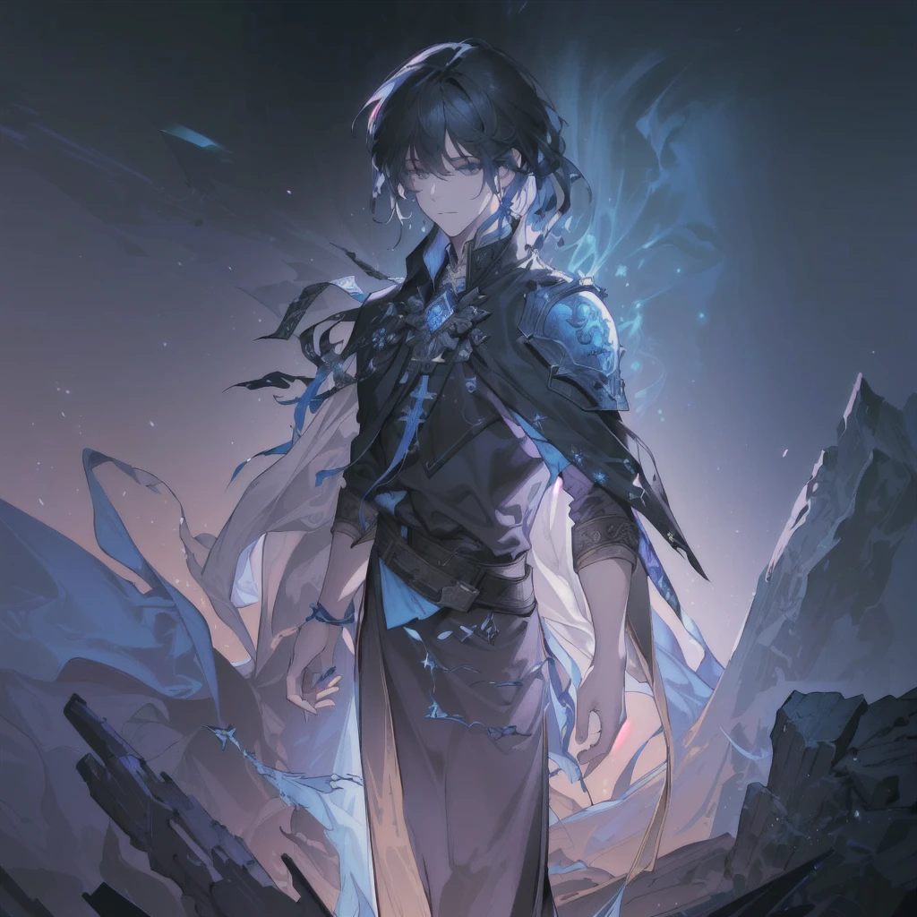masterpiece, best quality, (extremely detailed CG unity 8k wallpaper), (best quality), (best illustration), (best shadow), absurdres, beautiful detailed, art by PeterMohrBacher, sketch, Line Art, a boy with cape, Mage, Fantasy world