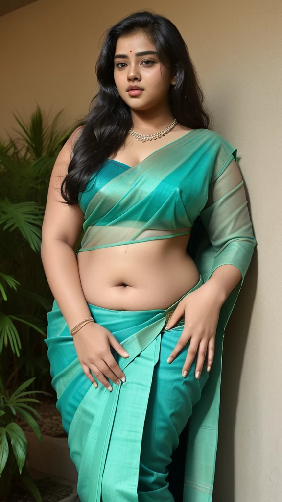 18 years old plus size girl in saree.