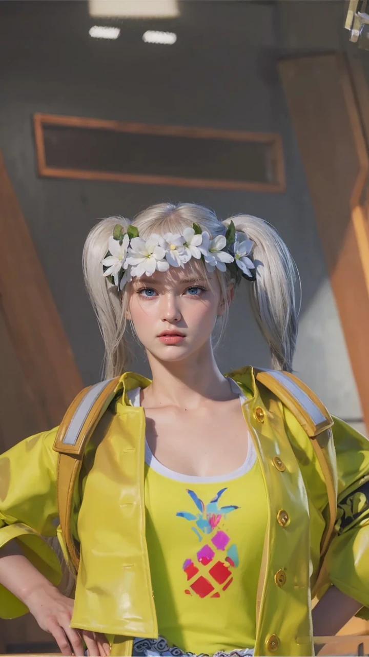 Best quality, masterpiece, ultra high res, (photorealistic:1.4), raw photo, 1girl, blonde hair, blue eyes, detailed eyes and face, black suit, dynamic lighting, in the dark, deep shadow, low key, cowboy shot full-lenght body
