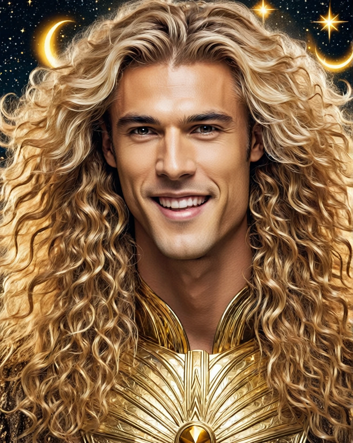 An 18-year-old boy bodybuilder, embodying the perfect fusion of Joey Lawrence and Cody Calafiore with long hair, exuding an aura of arrogance and strength in a skintight silk bustier and posing thong with sequins and diamond rhinestone, Enhanced with HDR technology, this image depicts a true masterpiece, 4K resolution, outdoor lighting, majestic pose, perfect muscle structure, in the style of Modern Bride Magazine, pearls, silk, diamonds, bridal gown vibes, upperbody close up