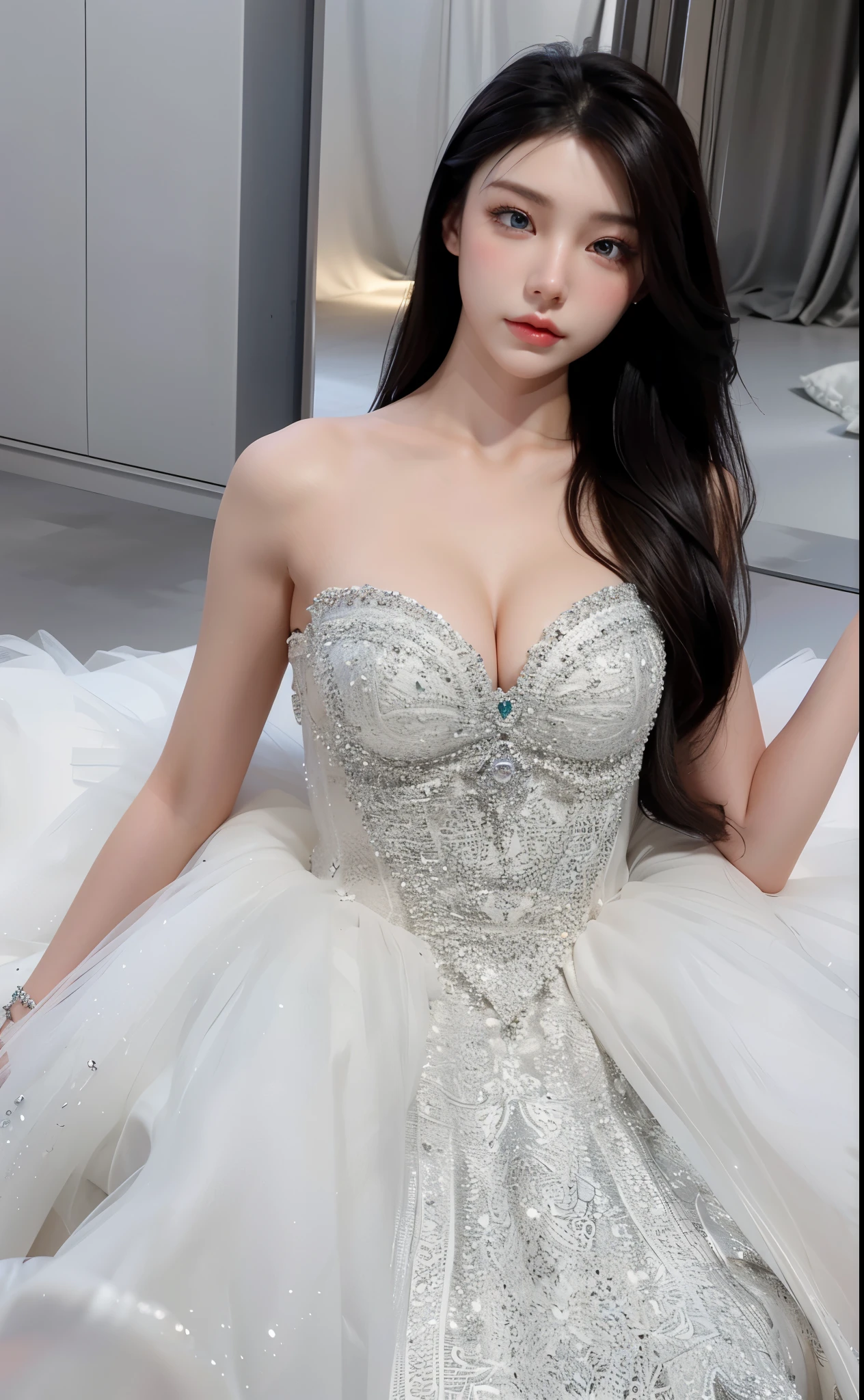 Game Art，Best image quality，Maximum resolution，8K，(A bust photo)，(portrait)，(Head close-up)，(Rule of Thirds)，Unreal Engine 5 rendering works，20 year old girl，((Queen))，The eyes are very detailed，(Large )，Elegance and nobility，Light，Light线追踪，Game CG，((3D Unreal Engine))，OC rendering reflection mode，4K，Ultra-clear，Sensual，Translucent lace，Fair and plump figure，Pretty Face，Light泽凝胶涂层，身着华贵礼服的Queen，Crystal Gem Crown，Necklace jewelry，blue eyes，The tattoo is very three-dimensional，Gorgeous and intricate tattoo designs，Ultra-clear portrait，Sexy boTemple Princess，Sapphire eyes，Fine gold and diamond jewellery，breasts   ical