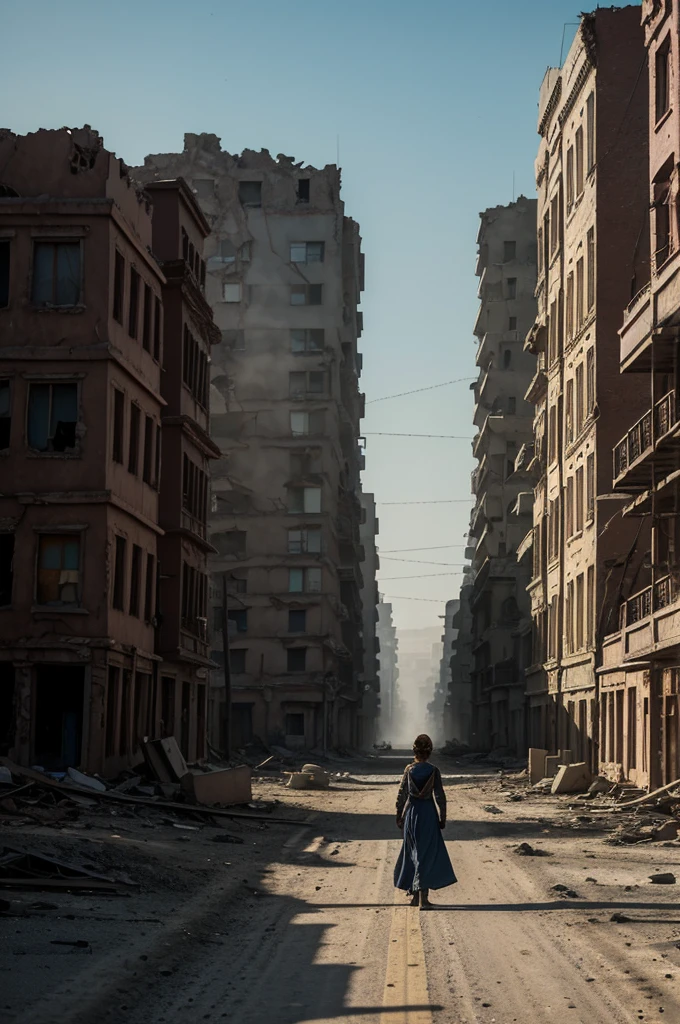 in the middle of chaos, Anya was separated from her family. Desperate to find them, took a journey through the ghost town, now converted into a Dantesque scene. The streets were deserted, the buildings in ruins, and the air heavy with invisible radiation.