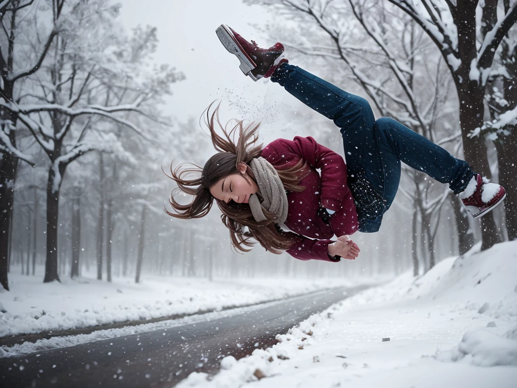 create an image of just falling flakes