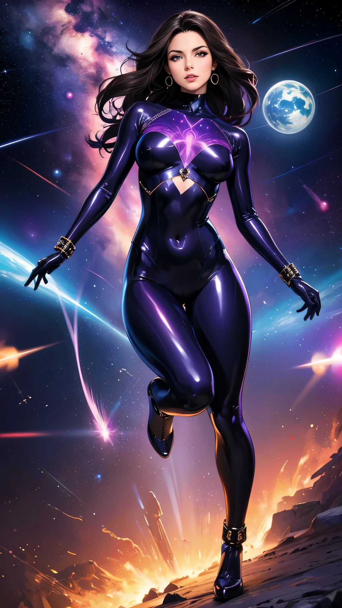 (masterpiece),(Highest quality),(Very detailed),(High resolution),8K,wallpaper,Perfect Anatomy,Photorealistic,1 female,,Full Body Shot,Woman in galaxy-studded tex bodysuit,Space Goddess,Colorful digital fantasy art,Colorful digital fantasy art,3D neon art of female body,colorful aura,Psychic Trance Artwork,Galaxy Goddess,Goddess of space and time,Space Goddessの肖像,Fantasy Digital Art