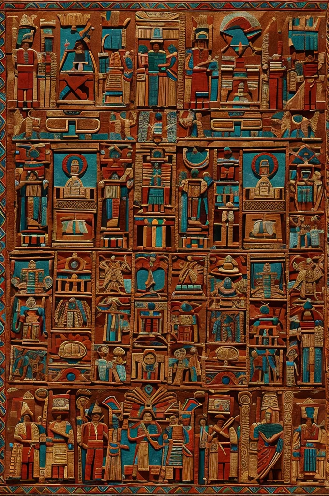 Animated collage of Mayan figures, Pipils and Aztecs