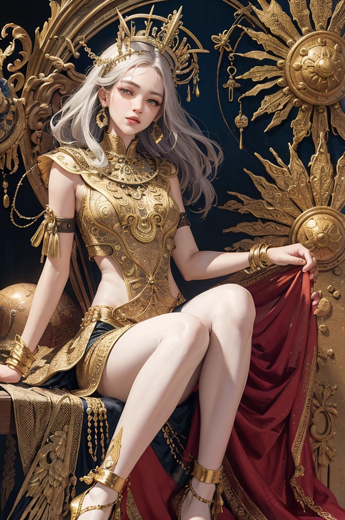 (masterpiece, top quality, best quality, official art, beautiful and aesthetic:1.2), (1girl), extreme detailed,colorful,highest detailed, official art, unity 8k wallpaper, ultra detailed, beautiful and aesthetic, beautiful, masterpiece, best quality, (zentangle, mandala, tangle, entangle) ,holy light,gold foil,gold leaf art,glitter drawing, PerfectNwsjMajic