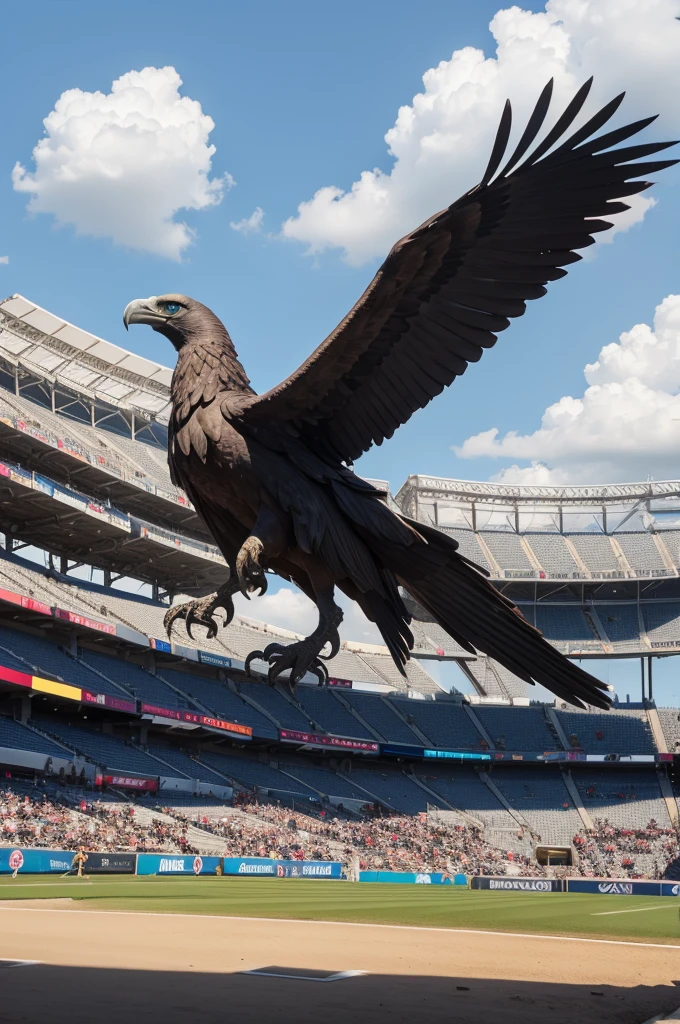 Stadium with vulture statue