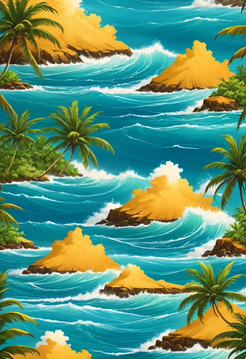 realistic illustration of carib style background, old style, full picture, detailed view, front view