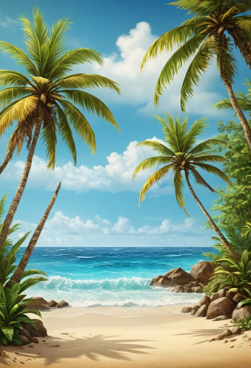 realistic illustration of carib style background, old style, full picture, detailed view, front view