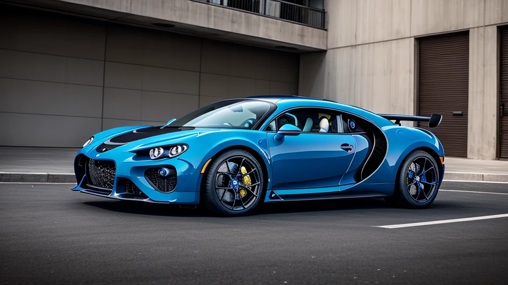 generate an hd cinematic picture of a buggati chiron with a cinematic background 