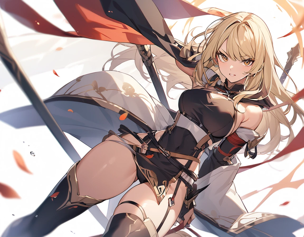 Blonde sexy warrior woman