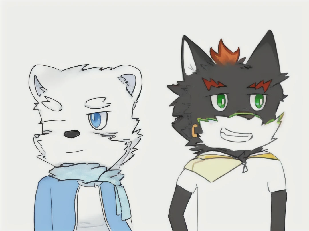 white and small bear；handsome wolf;all-age;cute bear;proportionate；Vibrant Atmosphere