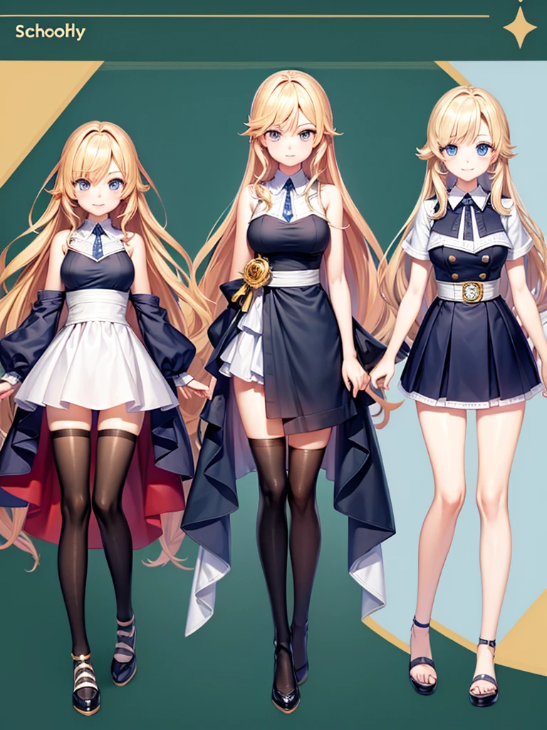 , fantasy school, full body ,characters sheet
