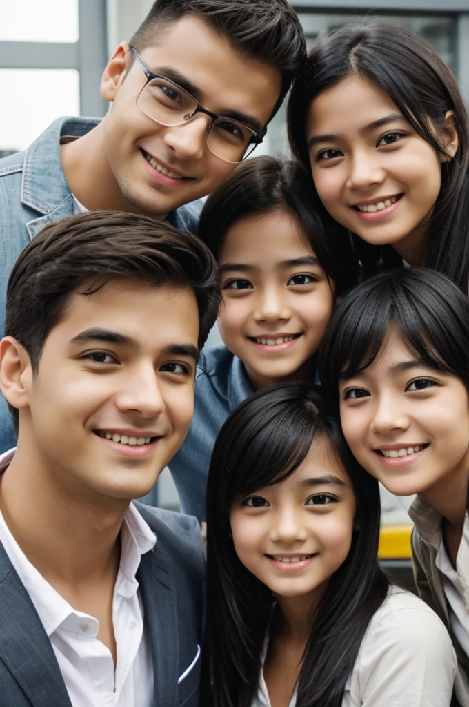 Create a person who is in a company with two friends, a girl and a boy.