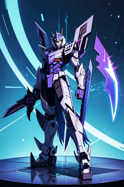 wolf, Cybertronian, blade, sword, full body view, cybertron 