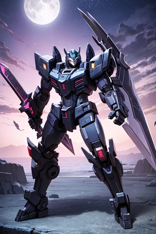 wolf, Cybertronian, blade, sword, full body view, cybertron