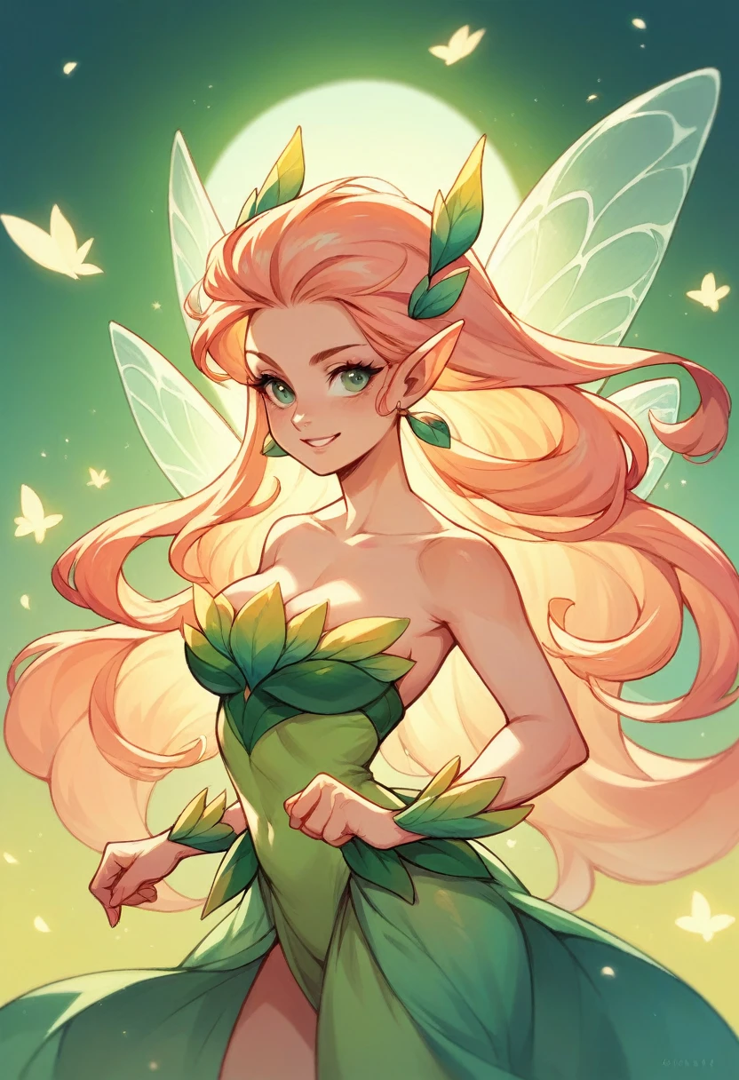 Beautiful fairy with beautiful hair with power of sunrise