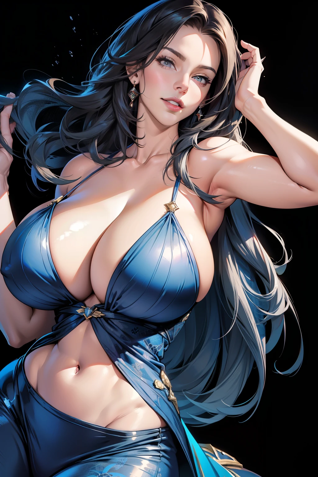 milf, mature female, busty, huge , huge breasts, hentai, high detail, close up, symmetrical, high quality, absurdres, high res, ultrasharp, 8K, masterpiece, extreme attention to detail, perfect face,Realistic, (masterpiece, top quality, best quality,) very detailed, most detailed, (1woman:1.3), smile, red lips, kate beckinsale face, long hair, 
