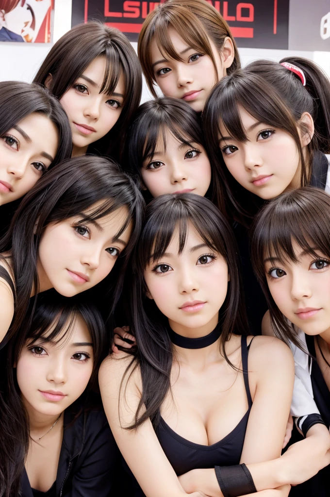  boy one girl group photo in anime 