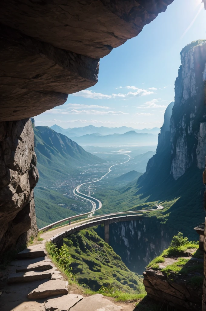 city inside of a mountain, from outside