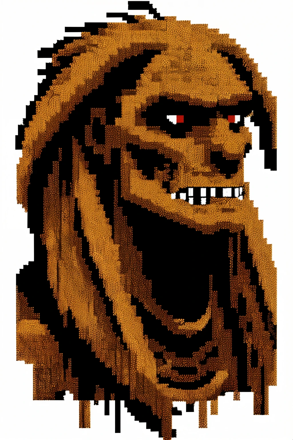 pixel art of a monster that is just a head and a long arm
