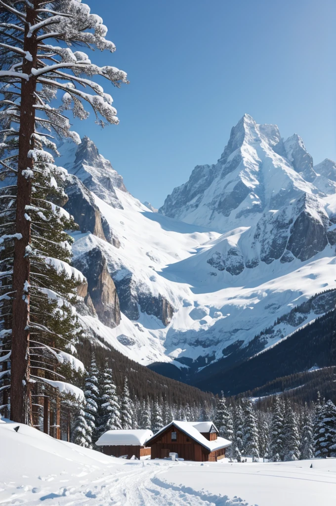 city inside of a snowy mountain, from outside