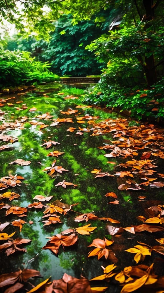 rain, garden, tears, sadness, wind, leaves