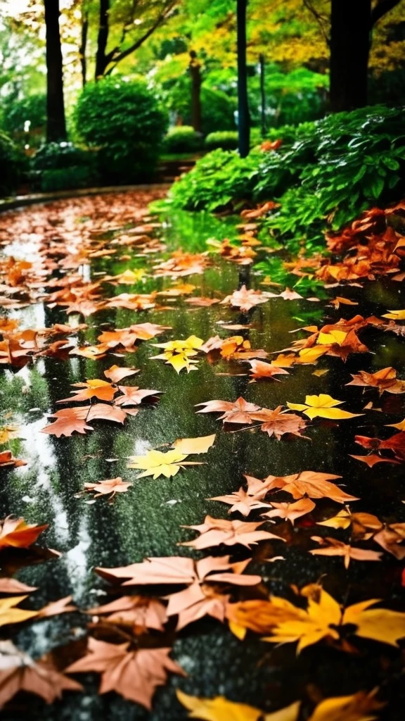 rain, garden, tears, sadness, wind, leaves