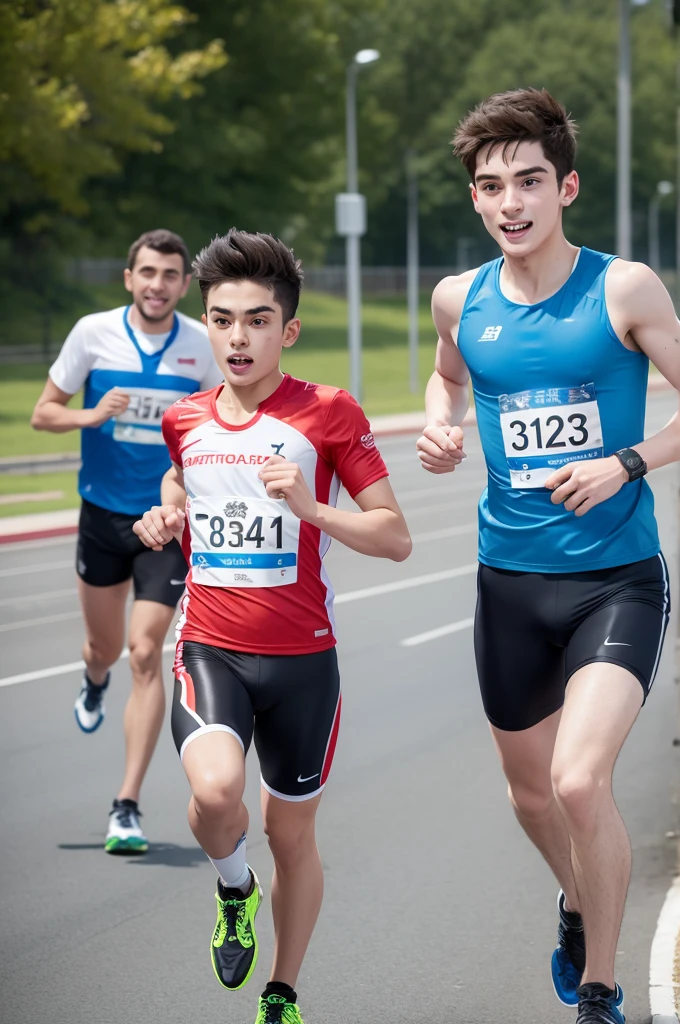 Create a young 22-year-old Paralympian boy with cerebral palsy who participates in running 
