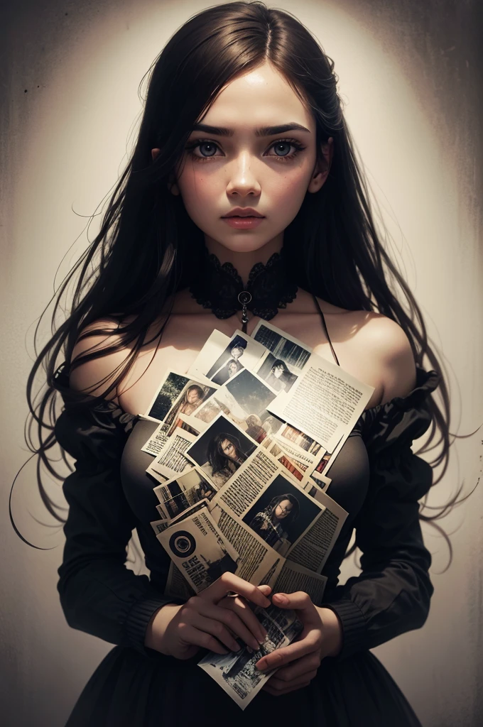 double exposure complex art by Alex Stoddard, Natalia Drepina and Brooke Shaden surreal postcard on a cracked paper, extremely dynamic, unusual, vintage