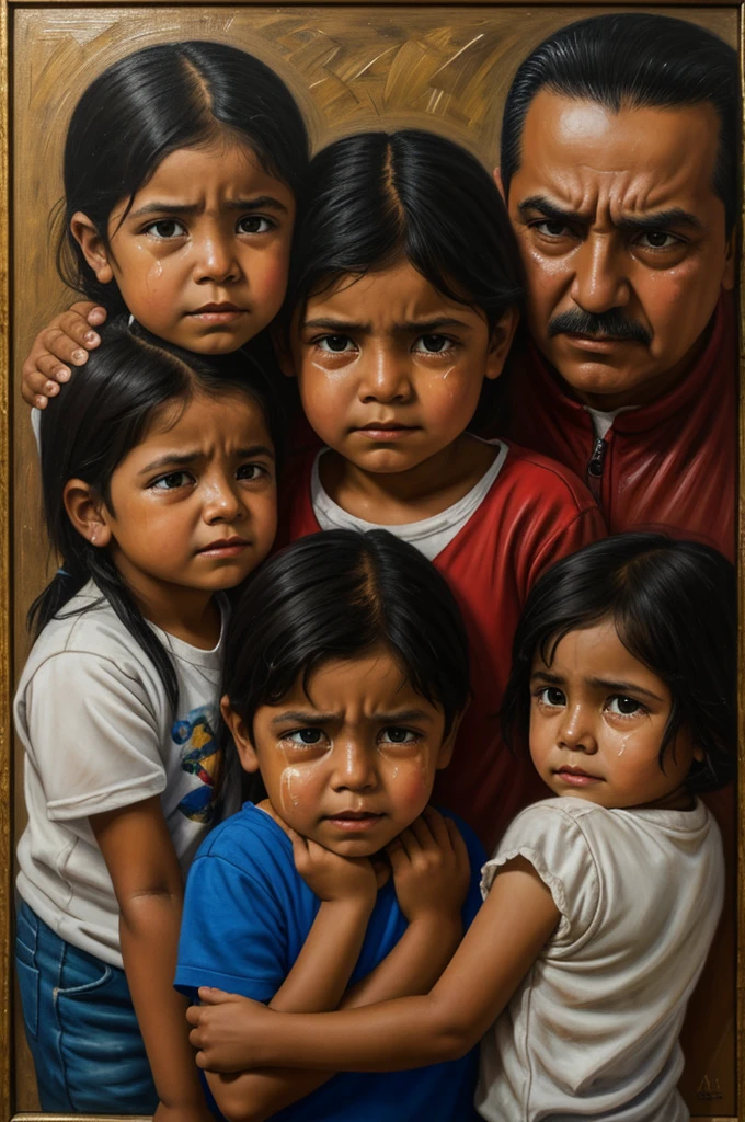 Ivan Mendoza, Alex Quiroz and Solin as a painting of crying children