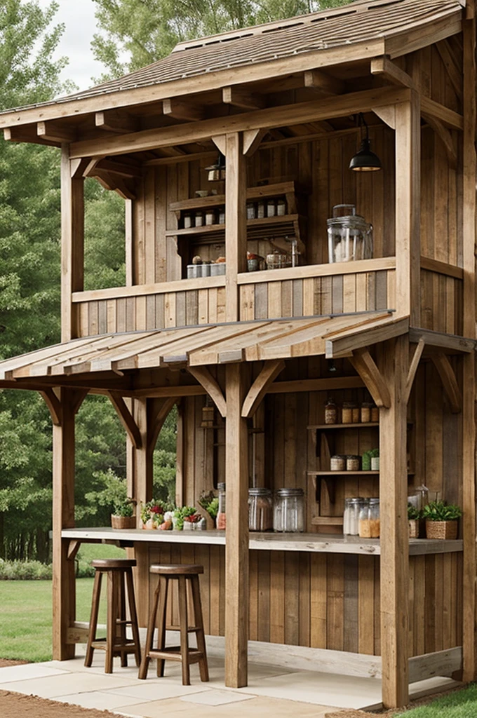 Rustic kiosk for milkshakes and smoothies
