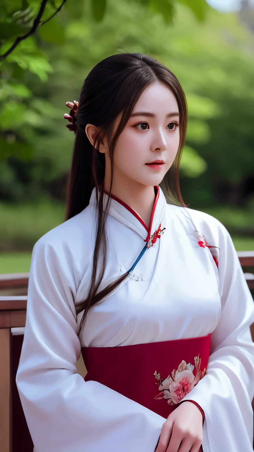 Super detailed,Very detailed,best quality,masterpiece,illustration,actual,photoactual,
hanfu-jingzhi, 1 girl, alone, 
looking at the audience, Upper Body,  
