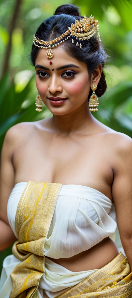 Beautiful Indian Woman, wearing saree, sari Beauty, gorgeous, Apsara, Maharani, royal queen woman, nymph from Hindu Mythology, Urvashi, matchless beauty, Highly detailed, Oil Painting by Peter Paul Rubens inspired by Raja Ravi Varma, Matchless beauty, captivating, gorgeous, heavenly beauty, celestial beauty, by Peter Paul Rubens, 13, realistic, hyper realistic, micro details, incredible artwork, insane details, ultra High resolution, 8k, 32k, acrylic on canvas, intricate, flawless, detailed, detailed face, detailed eyes, masterpiece, by Peter Paul Rubens, by Caravaggio, by William Adolphe bouguereau, perfect face, perfect body, beautiful art, realism, baroque, renaissance Art, highly textured, beautiful and detailed eyes, uhd, best quality,