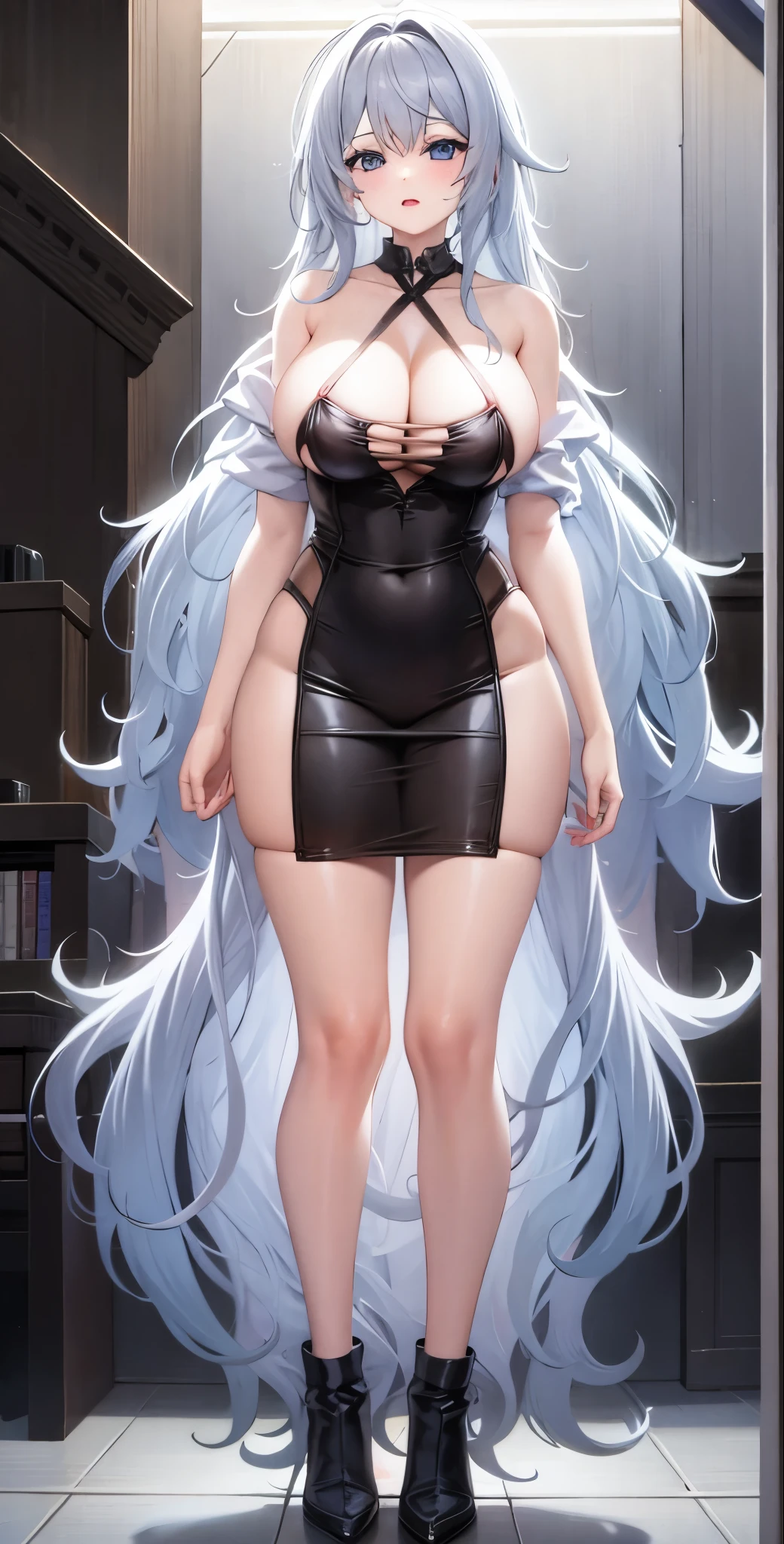 girl,Large Breasts,long hair,Topless