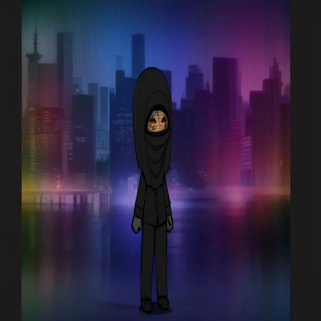 I created an image of my character Faruk looking at the screen against a very beautiful background and in a different position.
