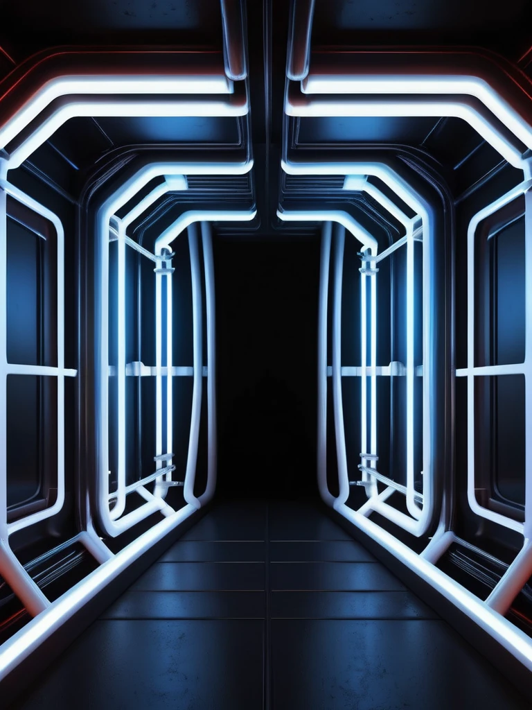 tunel, infernal themed futuristic background image, cables hell neon, symmetrical image, hell, White wall, ?????, blue, House