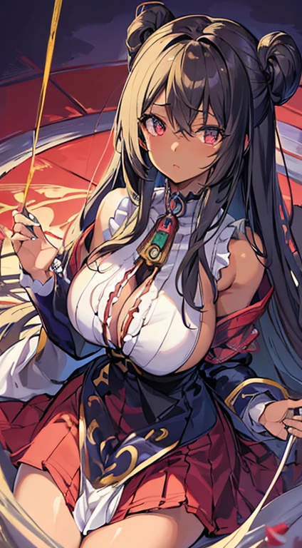 Japanese cartoons, masterpiece, best quality, high quality, emphasize, 1 girl, Unique characters, Dark Skin,(((Full and soft breasts,)))(((Huge breasts))) (((Cleavage))),